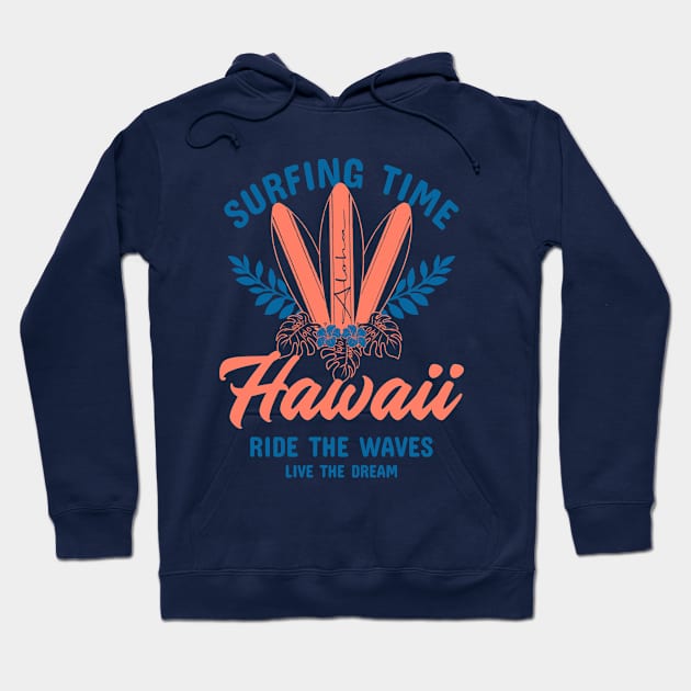 Hawaii summer surfing time Hoodie by Rdxart